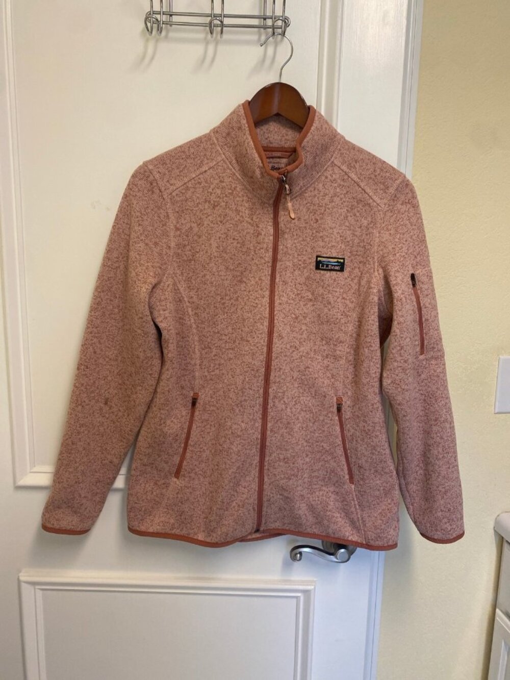 L.L. Bean Women's Sweater Fleece Jacket Rose Pink L Large